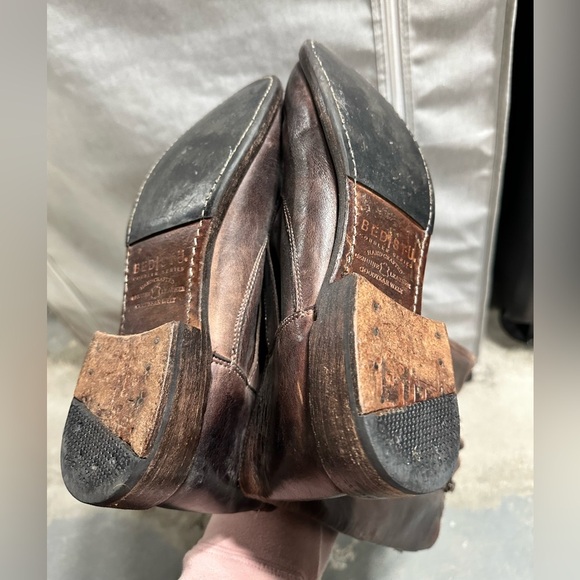 BED STU Cobbler Series Distressed Leather Tall Boot Double Zip Brown Size 8.5 - Picture 7 of 7